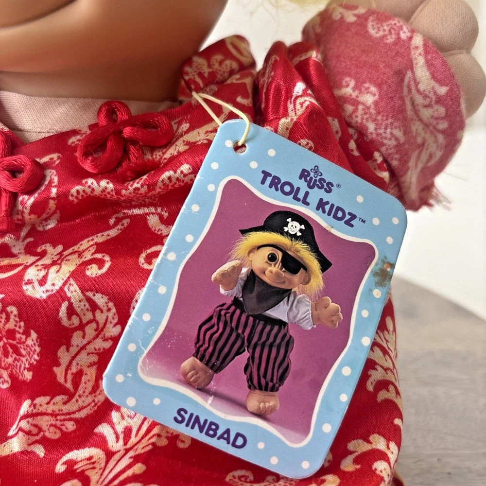 Russ Troll Kids Doll “Sinbad” Yellow Hair Red Outfit w/ Hang Tag Vintage 90s - Picture 2 of 8